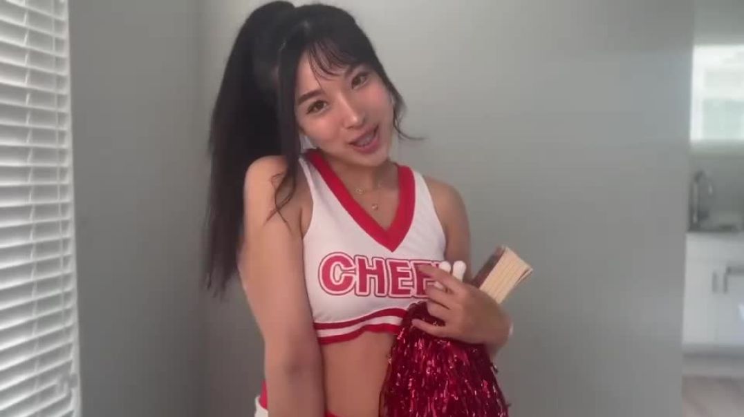 POV Nerd Cums on Korean Cheerleader's Braces for doing her Homework - Elle Lee